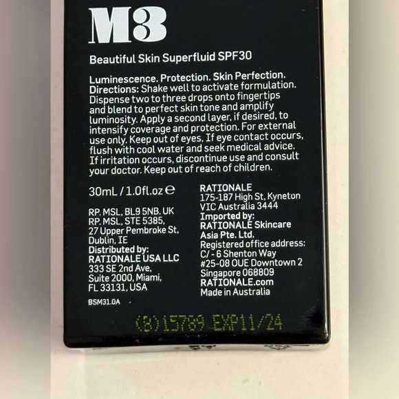 MAKEUP RATIONALE Beautiful Skin Superfluid Foundation SPF30 Color M3 - Picture 6 of 7